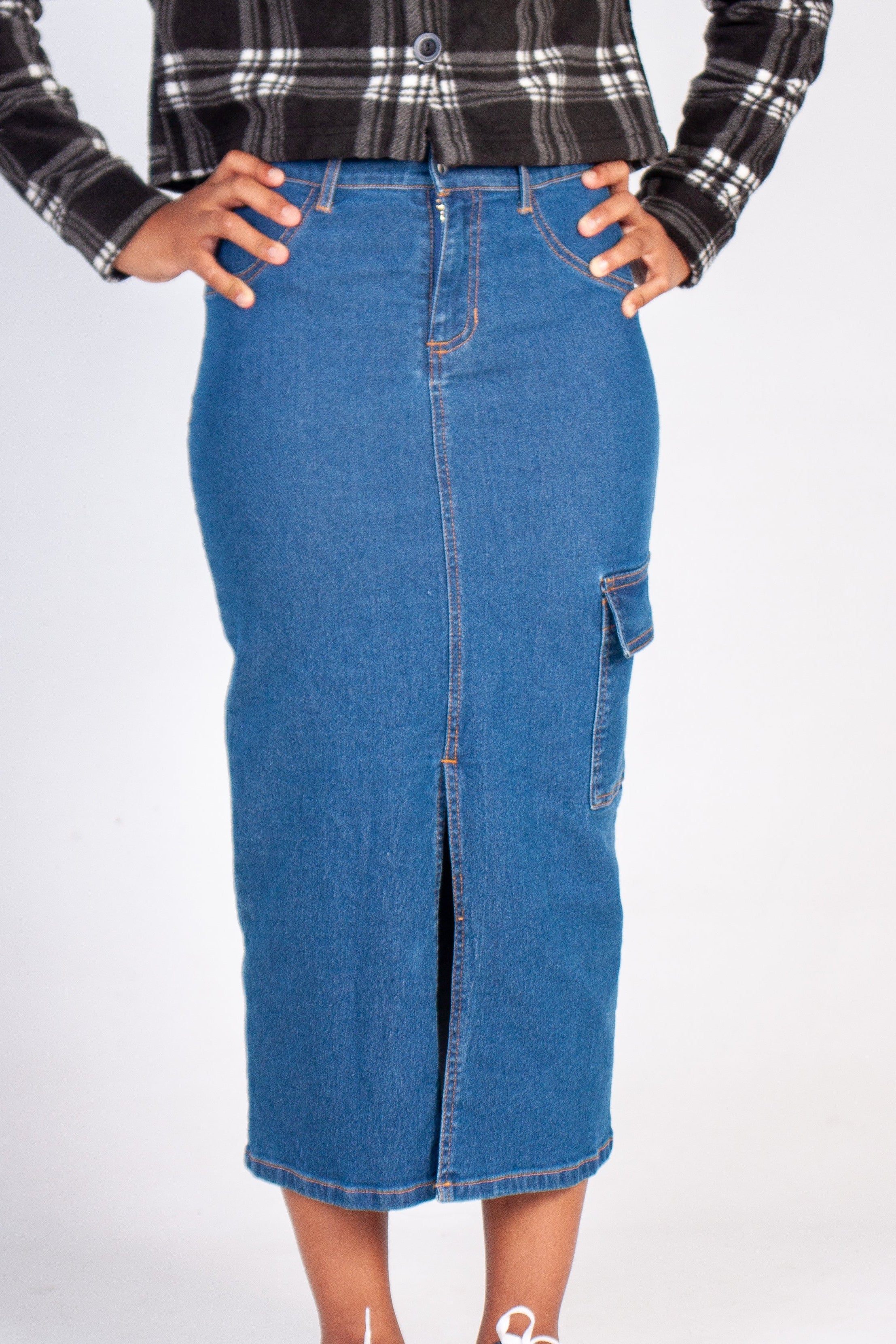 Cargo Denim Skirt