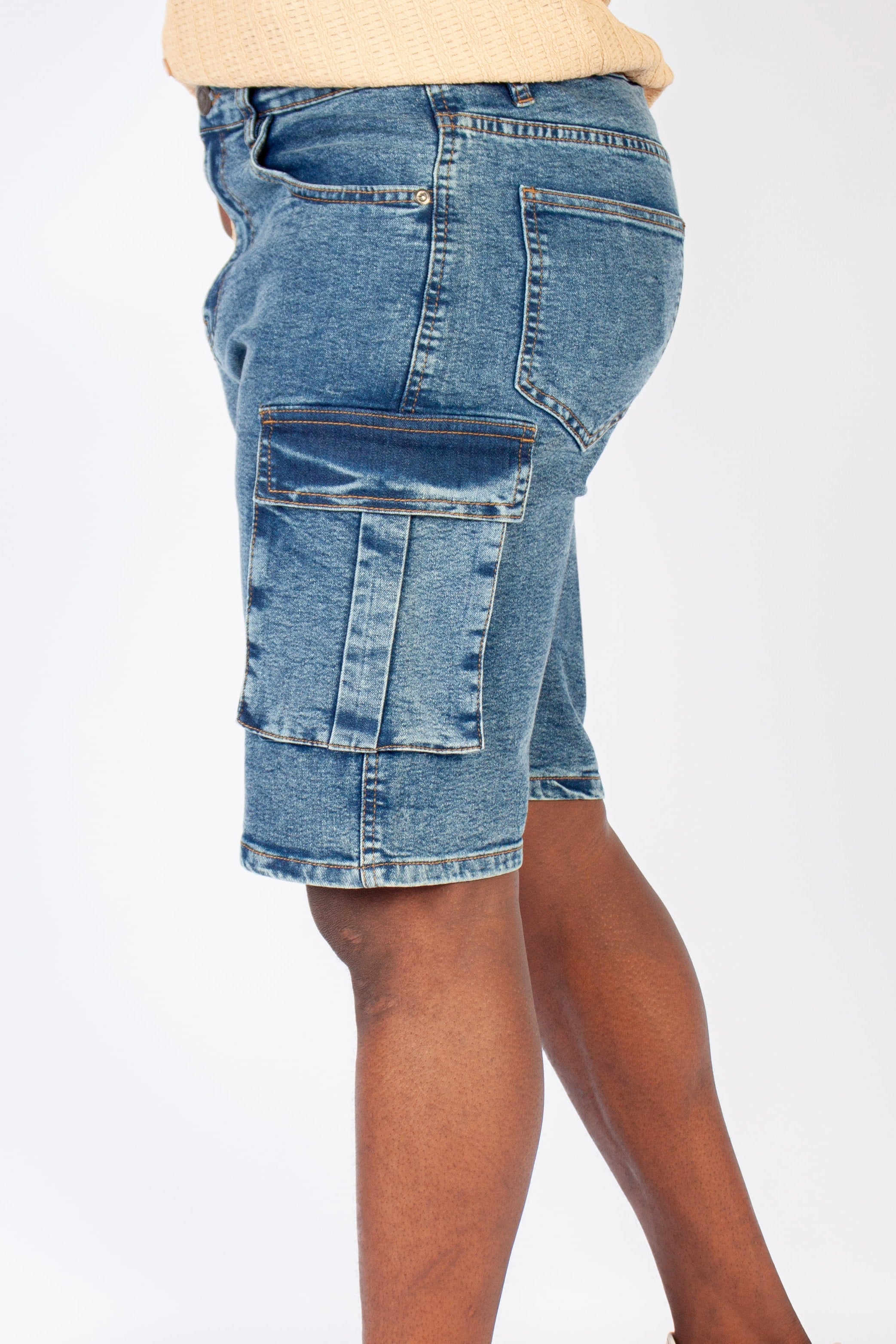 Cargo Denim Shorts