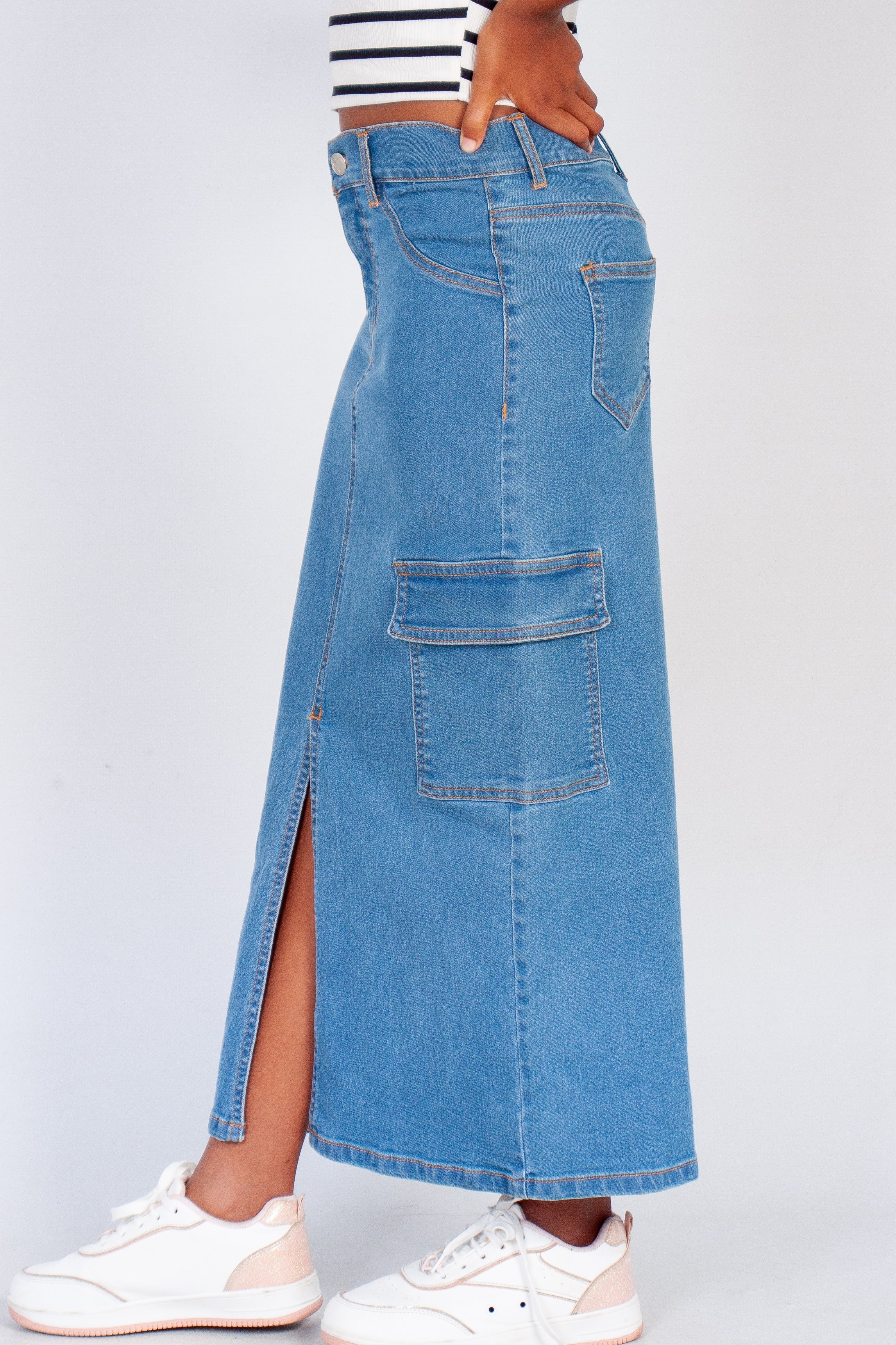 Cargo Denim Skirt