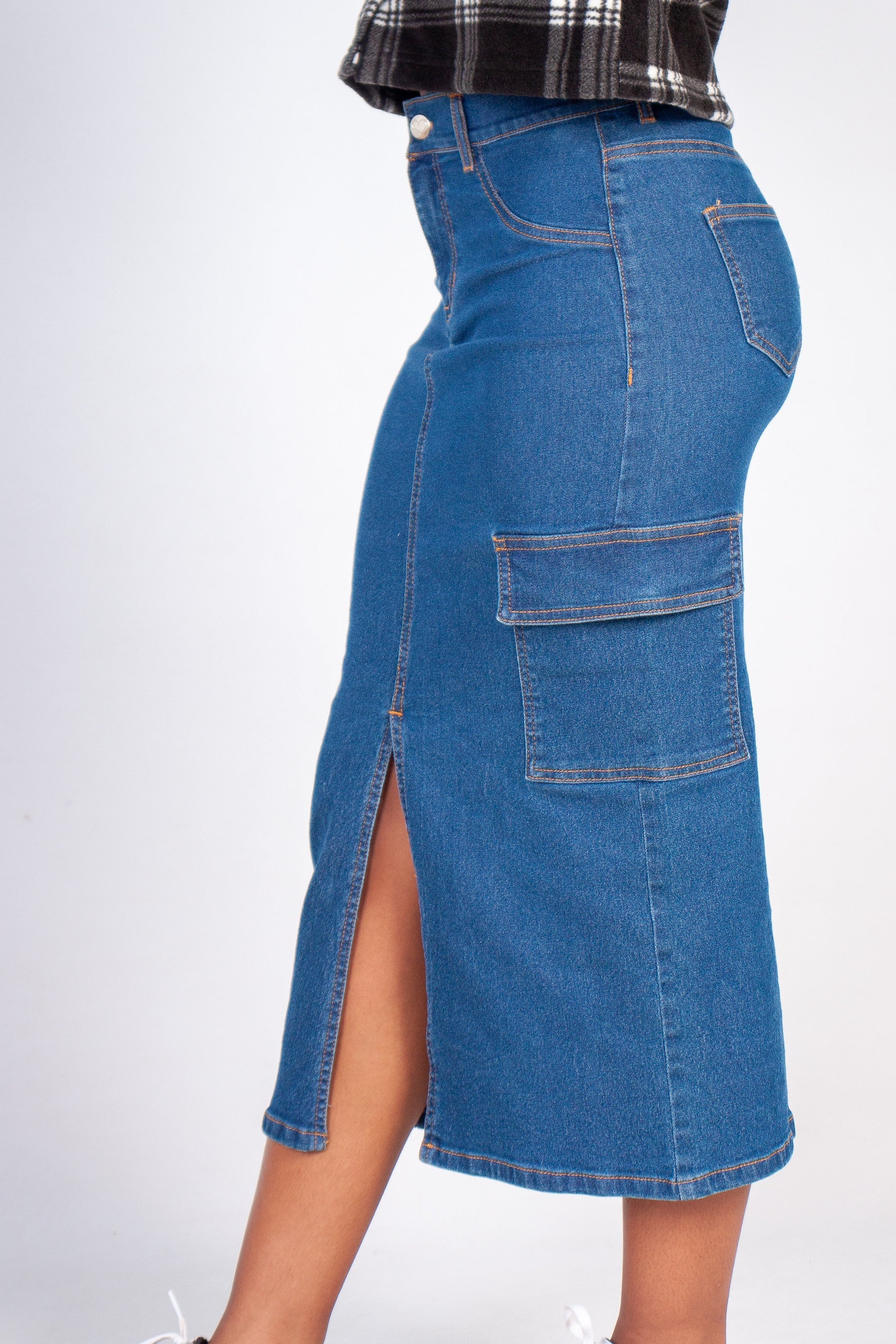 Cargo Denim Skirt